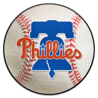 Fan Mats  LLC Philadelphia Phillies Baseball Rug - 27in. Diameter White