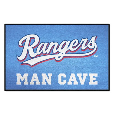 Fan Mats  LLC Texas Rangers Man Cave Starter Mat Accent Rug - 19in. x 30in. Blue
