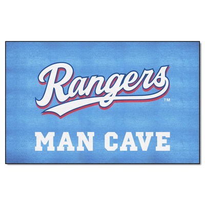 Fan Mats  LLC Texas Rangers Man Cave Ulti-Mat Rug - 5ft. x 8ft. Blue