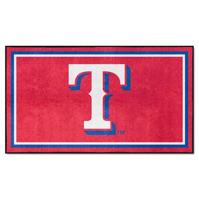 Fan Mats  LLC Texas Rangers 3ft. x 5ft. Plush Area Rug Red