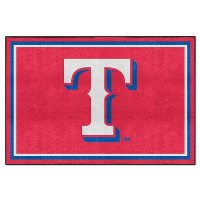 Fan Mats  LLC Texas Rangers 5ft. x 8 ft. Plush Area Rug Red