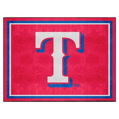 Fan Mats  LLC Texas Rangers 8ft. x 10 ft. Plush Area Rug Red