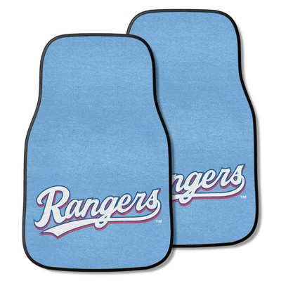 Fan Mats  LLC Texas Rangers 2-pc Carpet Car Mat Set Blue