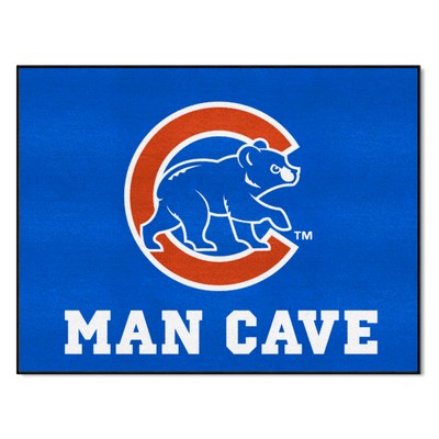 Fan Mats  LLC Chicago Cubs Man Cave All-Star Rug - 34 in. x 42.5 in. Blue