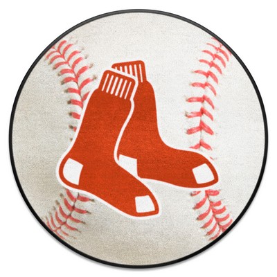 Fan Mats  LLC Boston Red Sox Baseball Rug - 27in. Diameter White