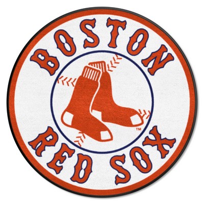 Fan Mats  LLC Boston Red Sox Roundel Rug - 27in. Diameter White