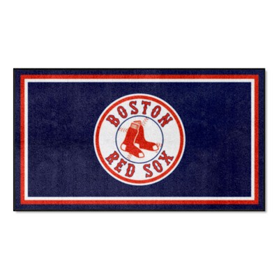 Fan Mats  LLC Boston Red Sox 3ft. x 5ft. Plush Area Rug Navy