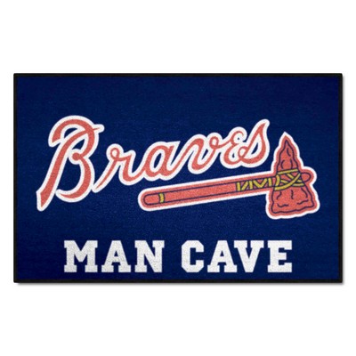 Fan Mats  LLC Atlanta Braves Starter Mat Man Cave Navy