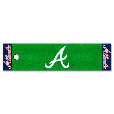 Fan Mats  LLC Atlanta Braves Putting Green Mat - 1.5ft. x 6ft. Green