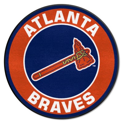 Fan Mats  LLC Atlanta Braves Roundel Rug - 27in. Diameter Navy