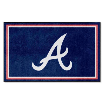 Fan Mats  LLC Atlanta Braves 4x6 Rug Navy