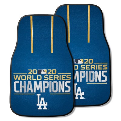 Fan Mats  LLC Los Angeles Dodgers 2020 MLB World Series Champions Front Carpet Car Mat Set - 2 Pieces Blue