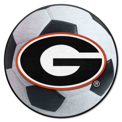 Fan Mats  LLC Georgia Bulldogs Soccer Ball Mat White