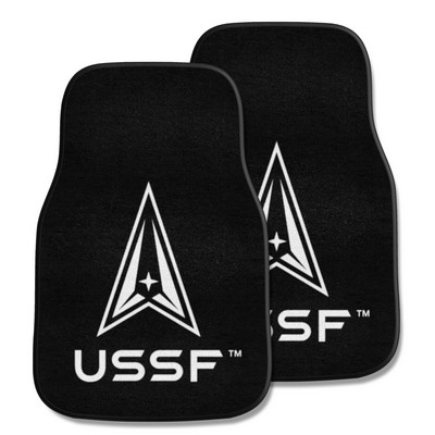 Fan Mats  LLC U.S. Space Force Front Carpet Car Mat Set - 2 Pieces Black