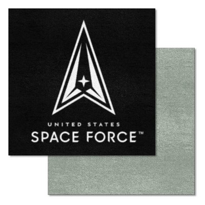 Fan Mats  LLC U.S. Space Force n/a Team Carpet Tiles Black