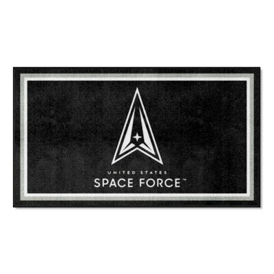 Fan Mats  LLC U.S. Space Force 3ft. x 5ft. Plush Area Rug Black