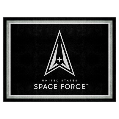 Fan Mats  LLC U.S. Space Force 8ft. x 10 ft. Plush Area Rug Black