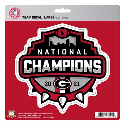 Fan Mats  LLC Georgia Bulldogs Large Decal Sticker, 2021-22 National Champions Red