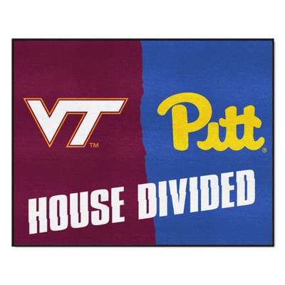 Fan Mats  LLC House Divided - Virginia Tech / Pittsburg House Divided House Divided Rug - 34 in. x 42.5 in. Multi