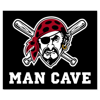 Fan Mats  LLC Pittsburgh Pirates Man Cave Tailgater Rug - 5ft. x 6ft. Black