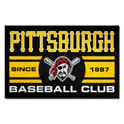 Fan Mats  LLC Pittsburgh Pirates Starter Mat Accent Rug - 19in. x 30in. Black