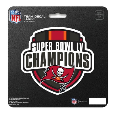 Fan Mats  LLC Tampa Bay Buccaneers Large Decal Sticker, 2021 Super Bowl LV Champions Pewter