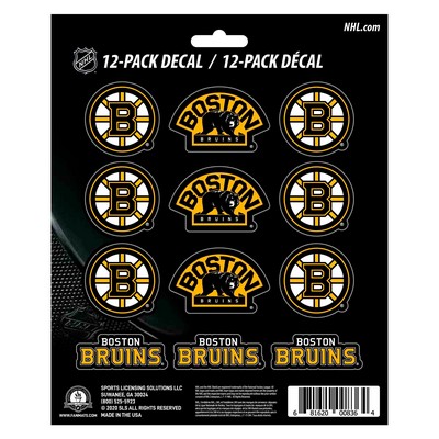 Fan Mats  LLC Boston Bruins Mini Decal 12-pk Yellow, Black