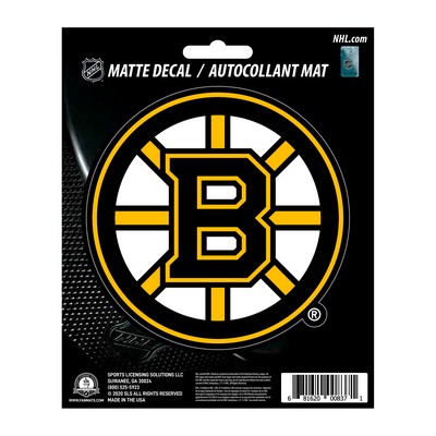 Fan Mats  LLC Boston Bruins Matte Decal Sticker Yellow