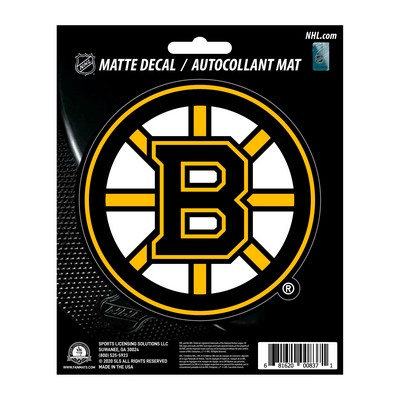 Fan Mats  LLC Boston Bruins Matte Decal Yellow