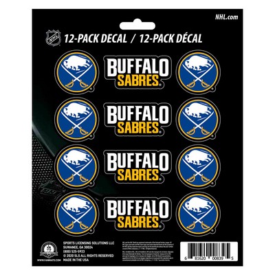 Fan Mats  LLC Buffalo Sabres Mini Decal 12-pk Blue, Black