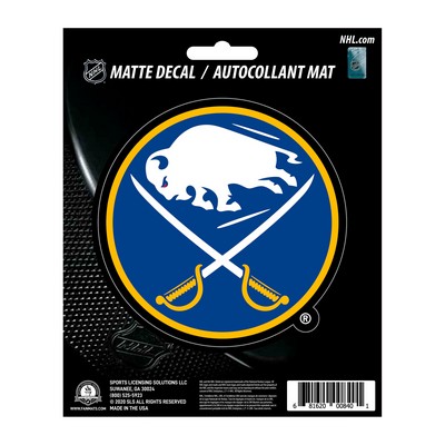 Fan Mats  LLC Buffalo Sabres Matte Decal Sticker Blue