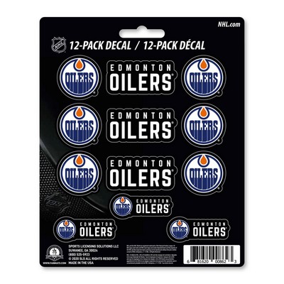Fan Mats  LLC Edmonton Oilers 12 Count Mini Decal Sticker Pack Blue
