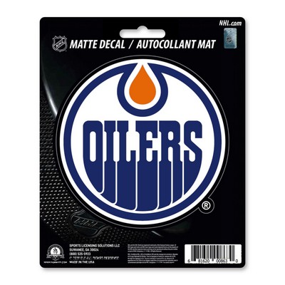 Fan Mats  LLC Edmonton Oilers Matte Decal Sticker Blue