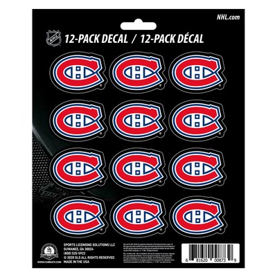 Fan Mats  LLC Montreal Canadiens 12 Count Mini Decal Sticker Pack Red, Black