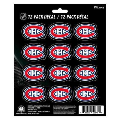 Fan Mats  LLC Montreal Canadiens Mini Decal 12-pk Red, Black