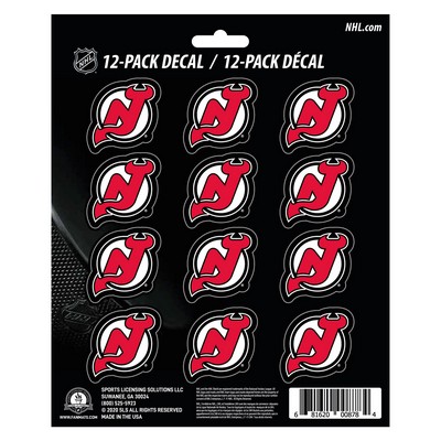 Fan Mats  LLC New Jersey Devils 12 Count Mini Decal Sticker Pack Red, Black