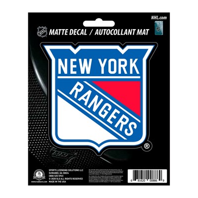 Fan Mats  LLC New York Rangers Matte Decal Sticker Blue