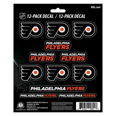 Fan Mats  LLC Philadelphia Flyers 12 Count Mini Decal Sticker Pack Black