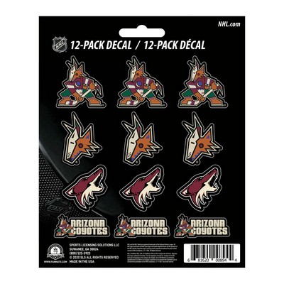 Fan Mats  LLC Arizona Coyotes 12 Count Mini Decal Sticker Pack Maroon