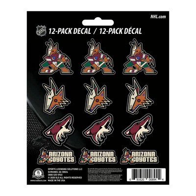 Fan Mats  LLC Arizona Coyotes Mini Decal 12-pk Maroon