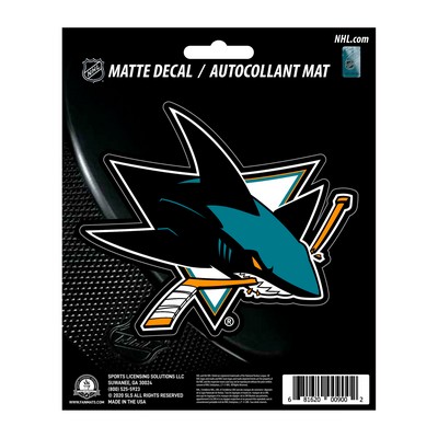 Fan Mats  LLC San Jose Sharks Matte Decal Sticker Teal