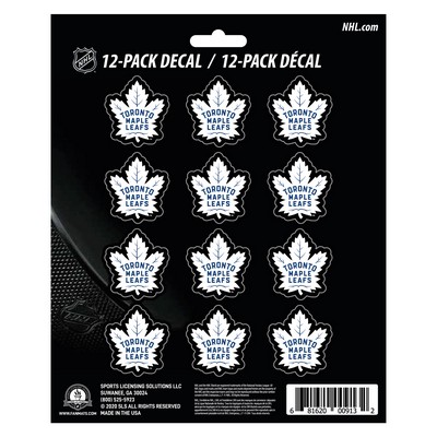 Fan Mats  LLC Toronto Maple Leafs 12 Count Mini Decal Sticker Pack White, Black