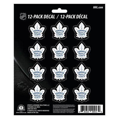 Fan Mats  LLC Toronto Maple Leafs Mini Decal 12-pk White, Black
