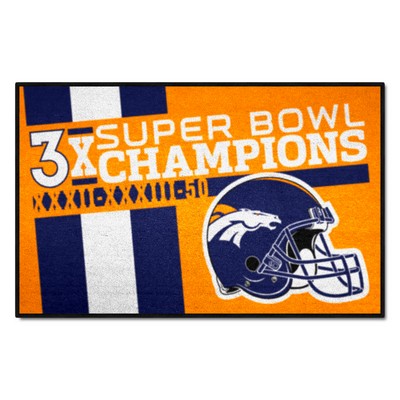 Fan Mats  LLC Denver Broncos Starter Mat Dynasty Orange