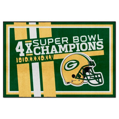 Fan Mats  LLC Green Bay Packers Dynasty 5ft. x 8ft. Plush Area Rug Green