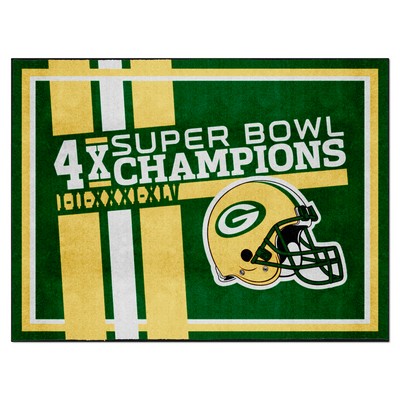 Fan Mats  LLC Green Bay Packers Dynasty 8ft. x 10ft. Plush Area Rug Green