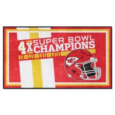 Fan Mats  LLC Kansas City Chiefs 3x5 Rug Dynasty Red