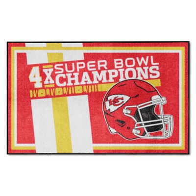 Fan Mats  LLC Kansas City Chiefs 4x6 Rug Dynasty Red
