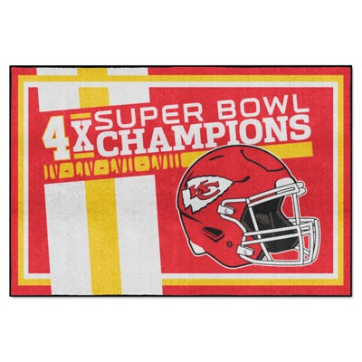 Fan Mats  LLC Kansas City Chiefs 5x8 Rug Dynasty Red