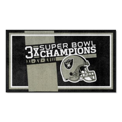 Fan Mats  LLC Las Vegas Raiders 3x5 Rug Dynasty Gray
